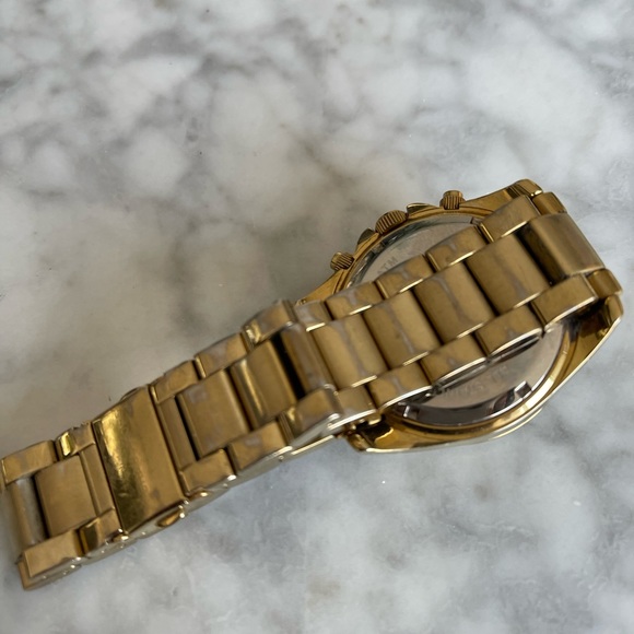 Gold Michael Kors watch with crystal bezel. Chronograph Ritz 37mm - Picture 6 of 11
